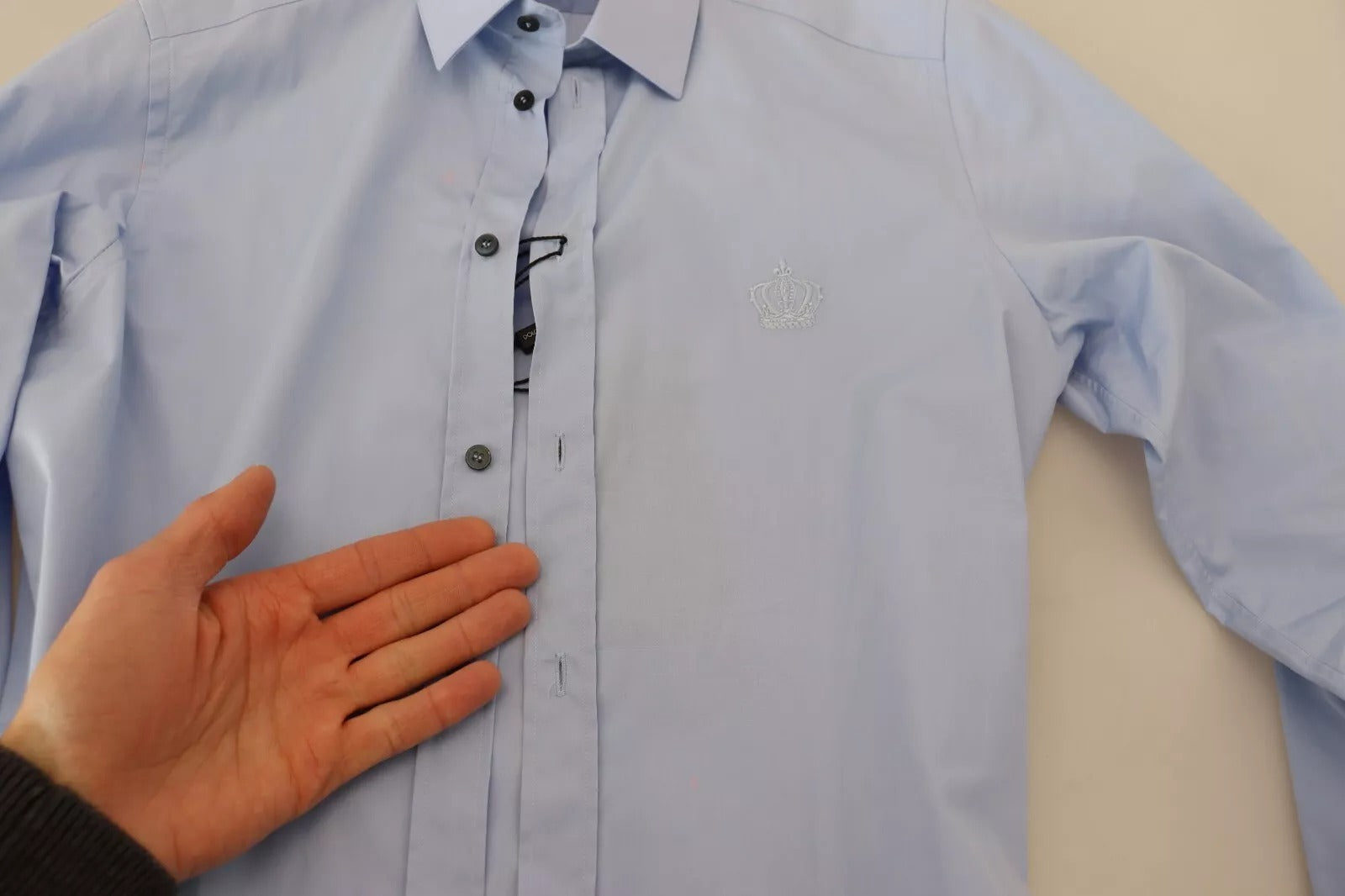 Dolce & Gabbana light blue slim fit cotton shirt